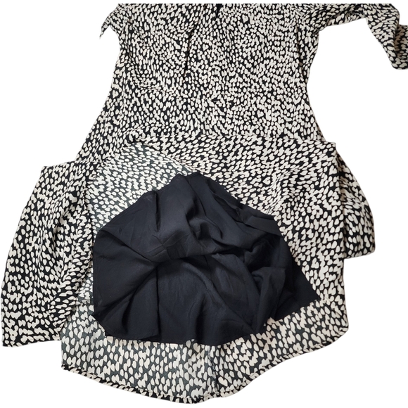 Judith & Charles Rimini Mock Neck Keyhole Midi Dress Black White Size 8 - Picture 9 of 17